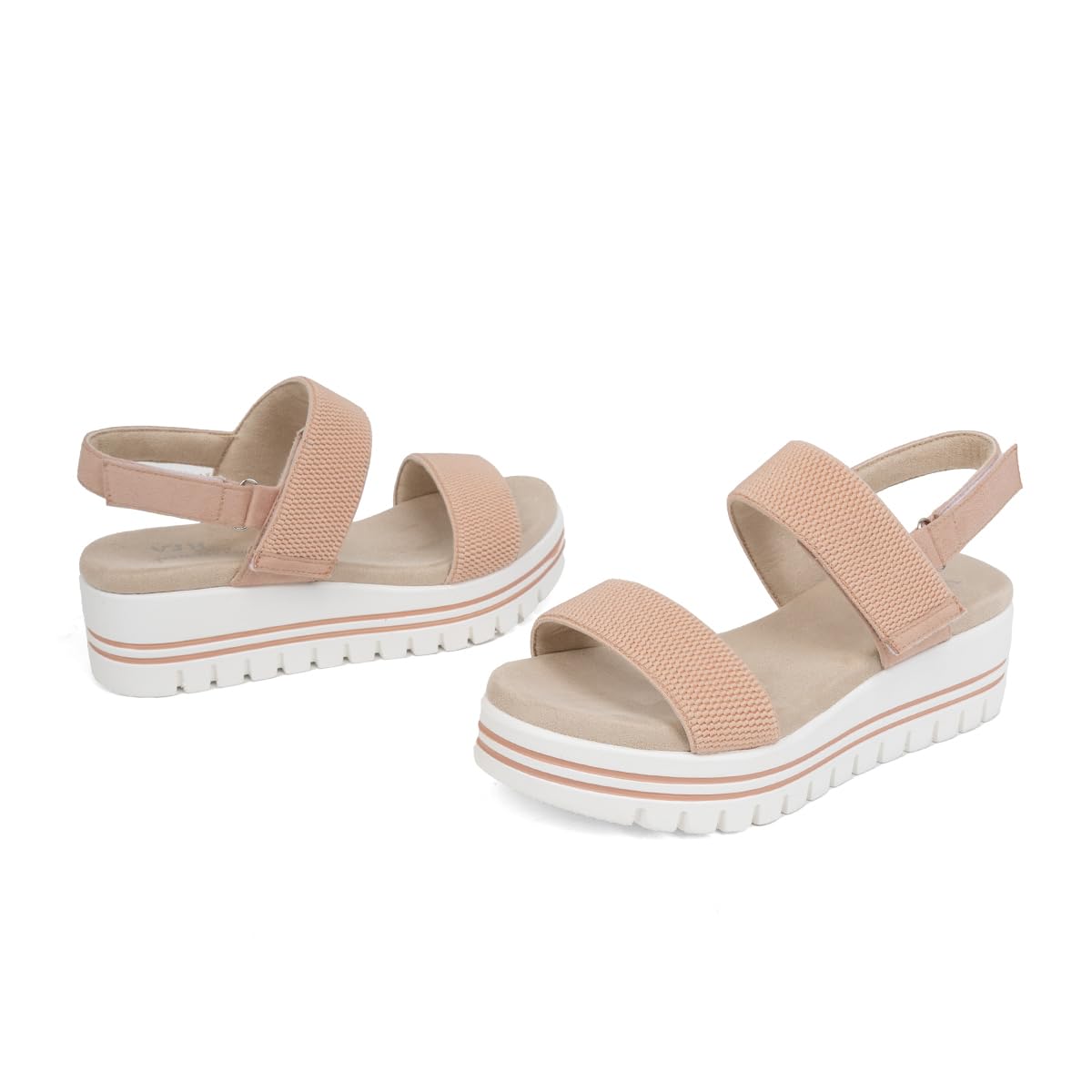 VJH confort Women's Wedge Sandals, Open Toe Ankle Strap Casual Platform Sandals