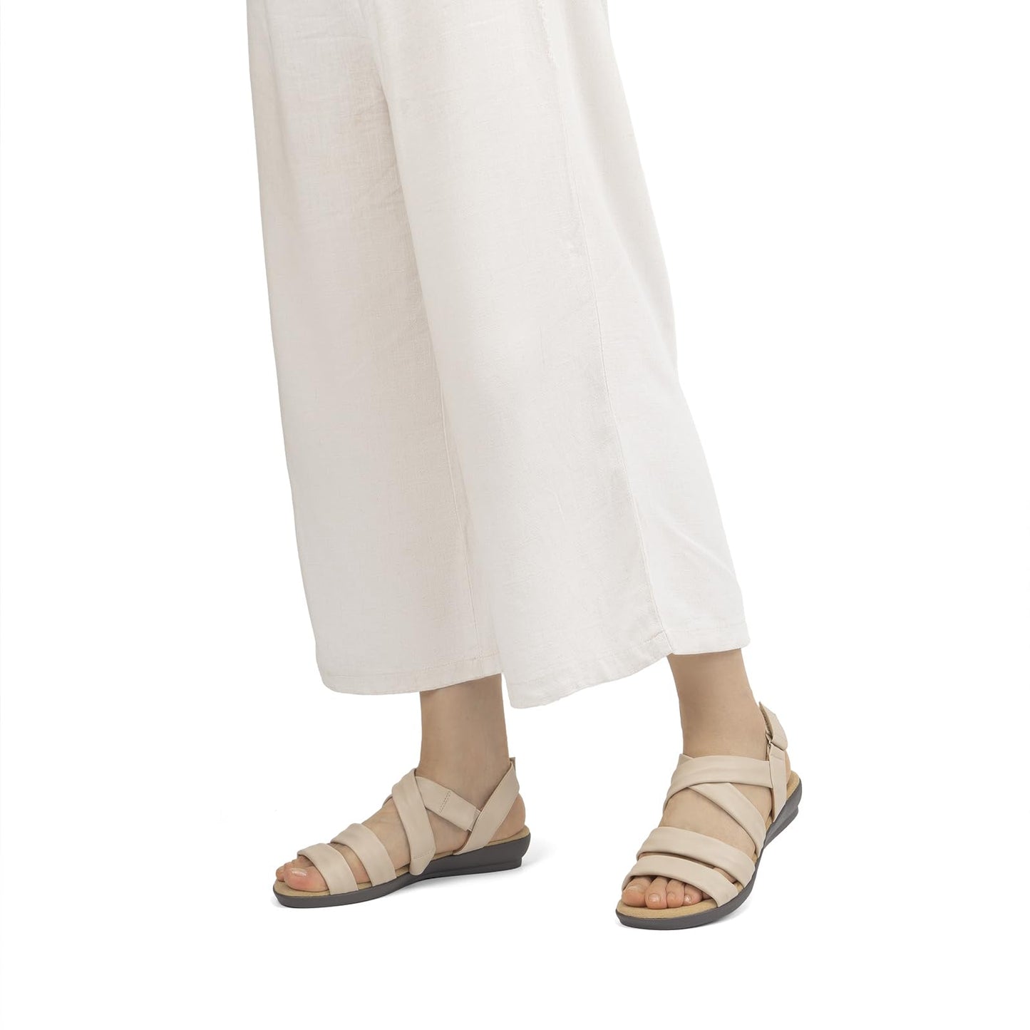 VJH confort Women’s Flat Sandals, Soft Straps Slip-on Open Toe Light Weight Elastic Slingback Comfort Casual Walking Sandals