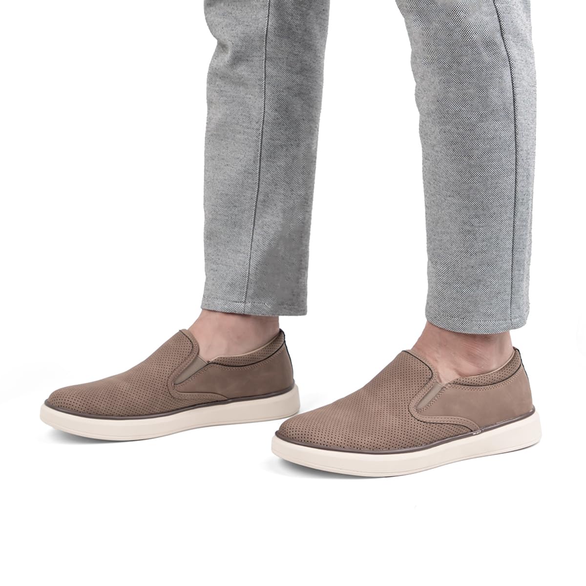 VJH confort Men's Slip-on Loafers Sneakers Mesh Breathable Elastic Casual Comfortable Fashion Work Shoes