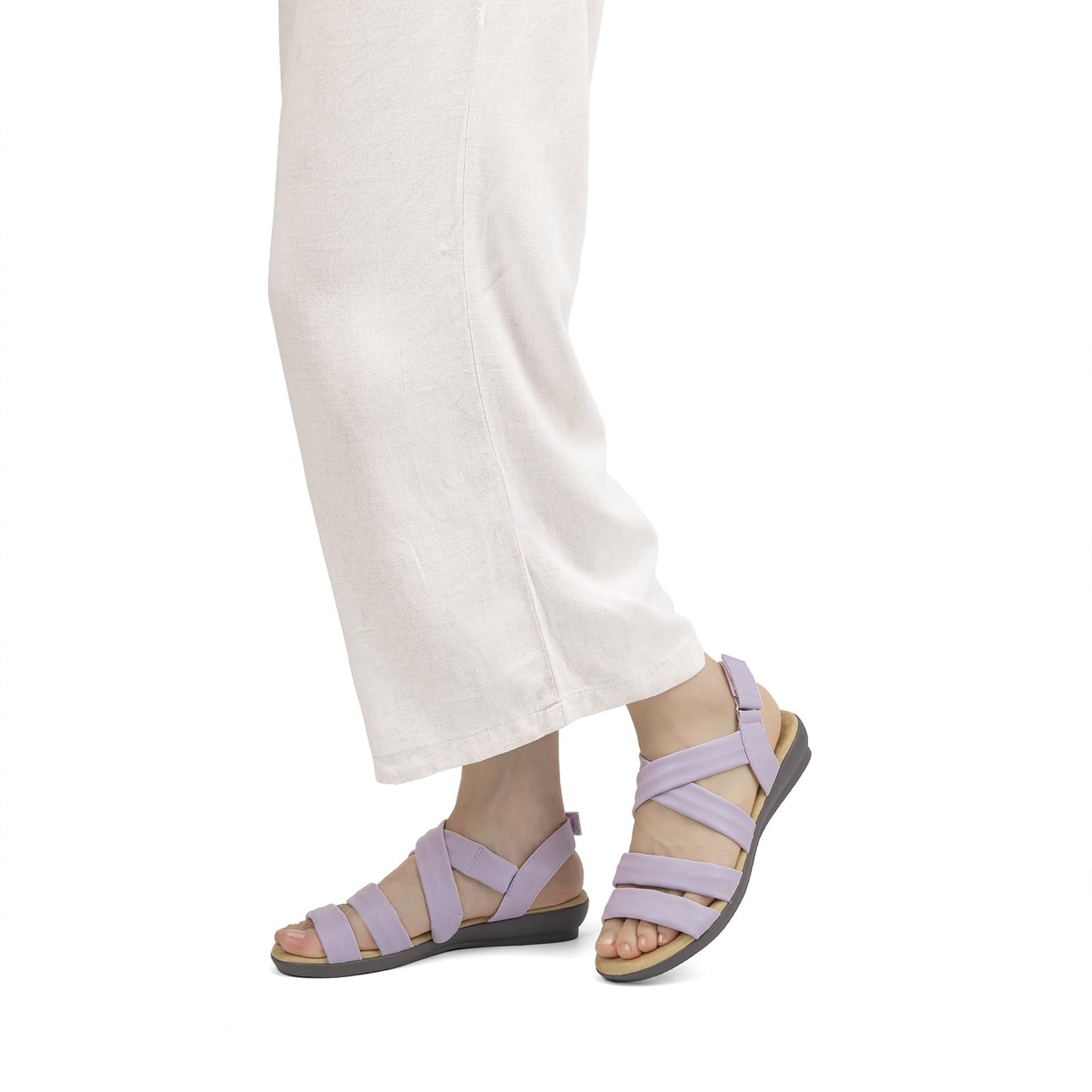 VJH confort Women’s Flat Sandals, Soft Straps Slip-on Open Toe Light Weight Elastic Slingback Comfort Casual Walking Sandals