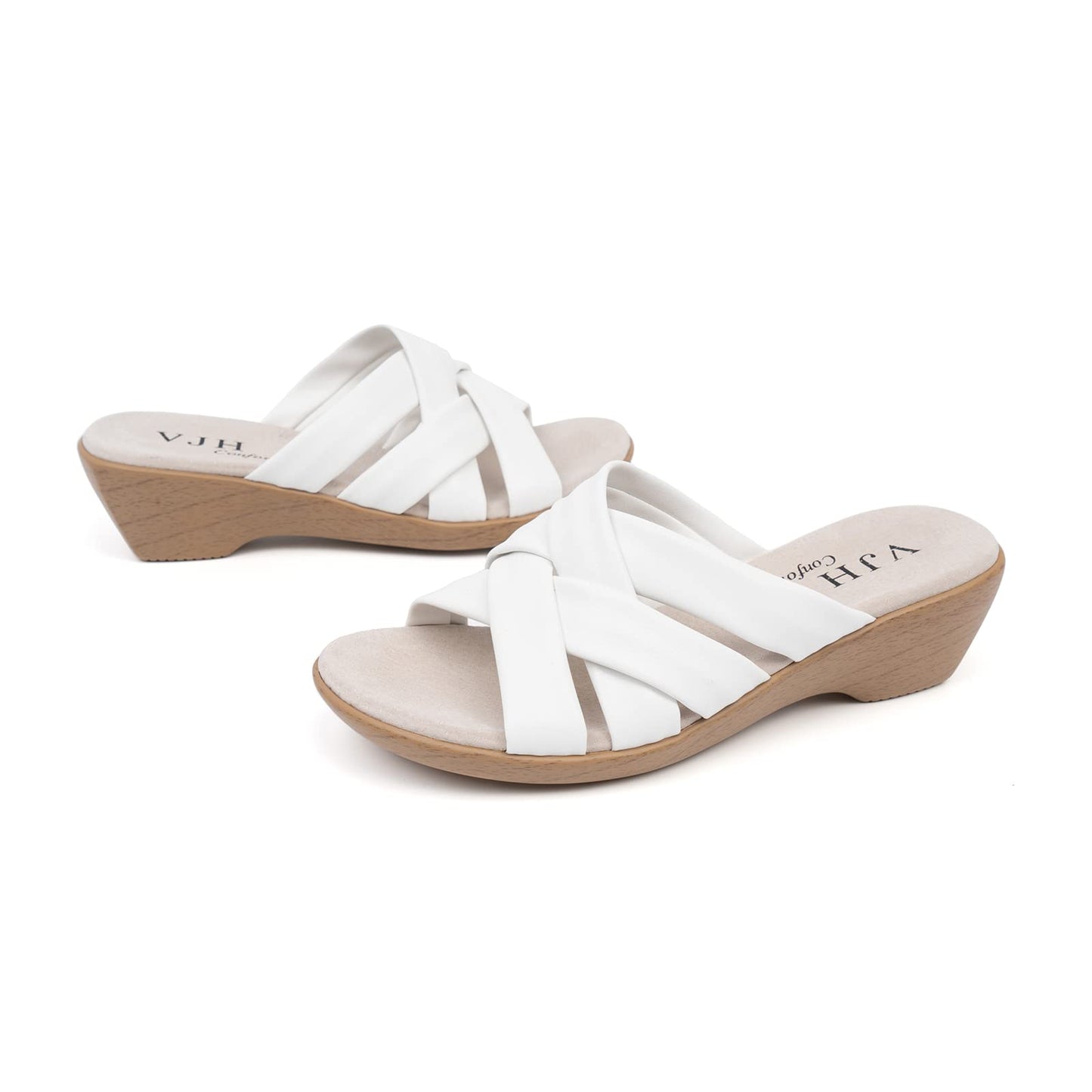 VJH confort Women’s Slides Sandals Orthopedic Slippers,Comfortable Wedge Platform Slip Flops Flip Casual Walking Sandals