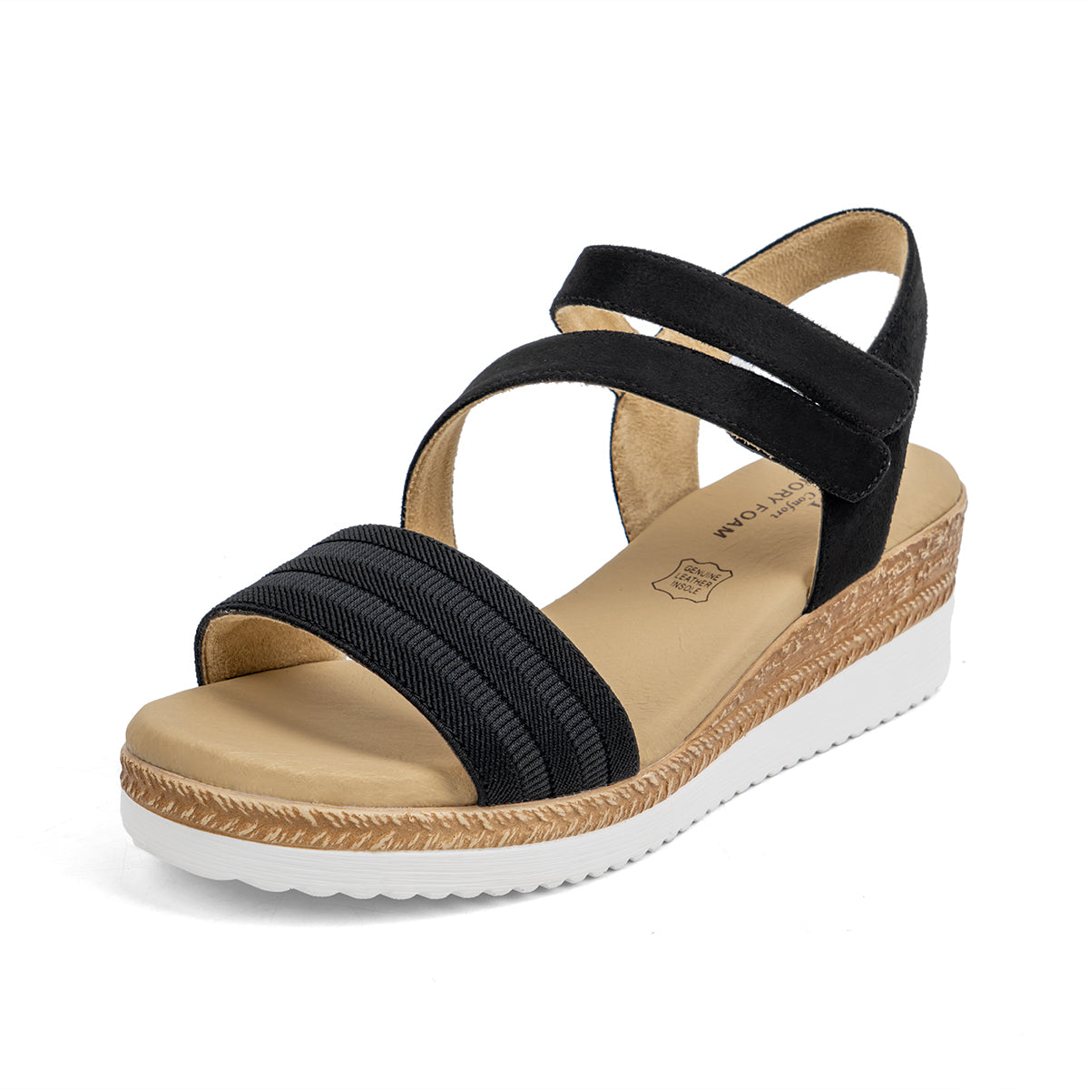 VJH confort Women's Wedge Sandals Platform Ankle Straps Leather Lining Comfortable Walking Summer Shoes