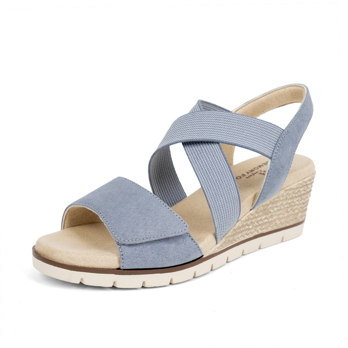 VJH confort Women's Wedge Sandals Stretchy Strap Slip-on Comfortable Causal Summer Shoe