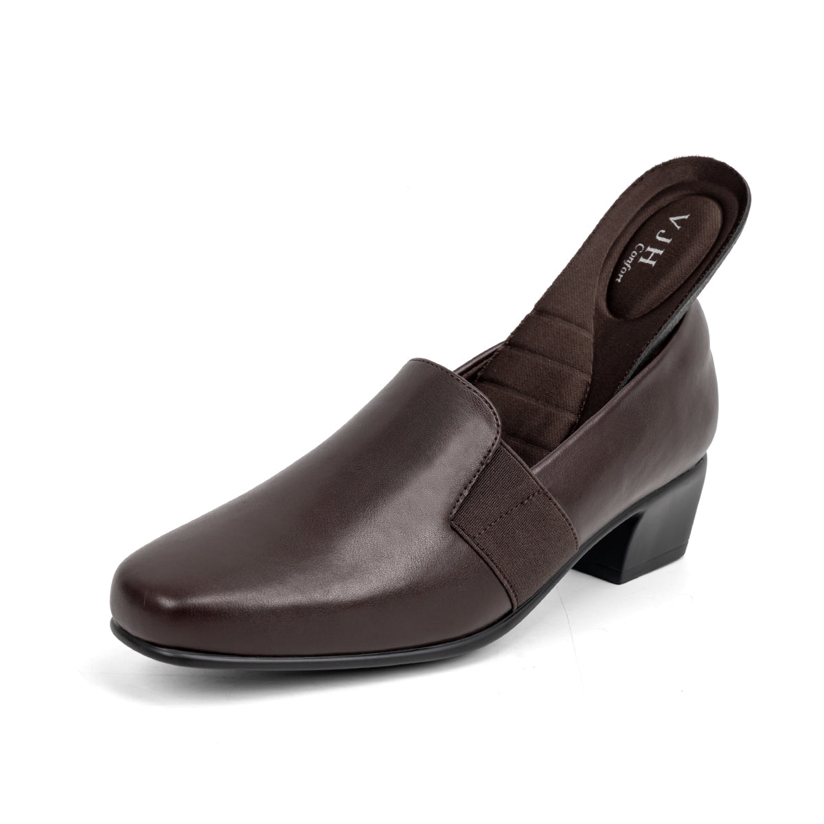 VJH confort Women's Dress Pumps Chunky Heel Loafers Slip On Square Toe Comfortable Work Shoes Lightweight