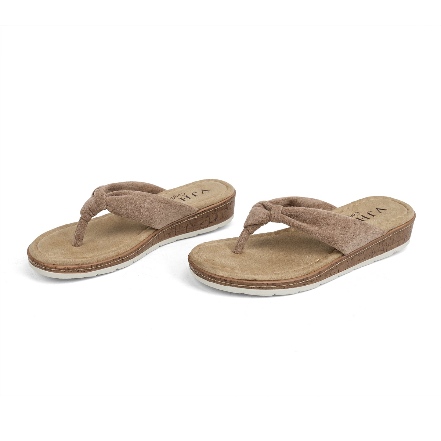 VJH confort Women's Flip Flops Thong Sandals Soft Cushion Comfortable Low Wedge for Summer Beach Walking