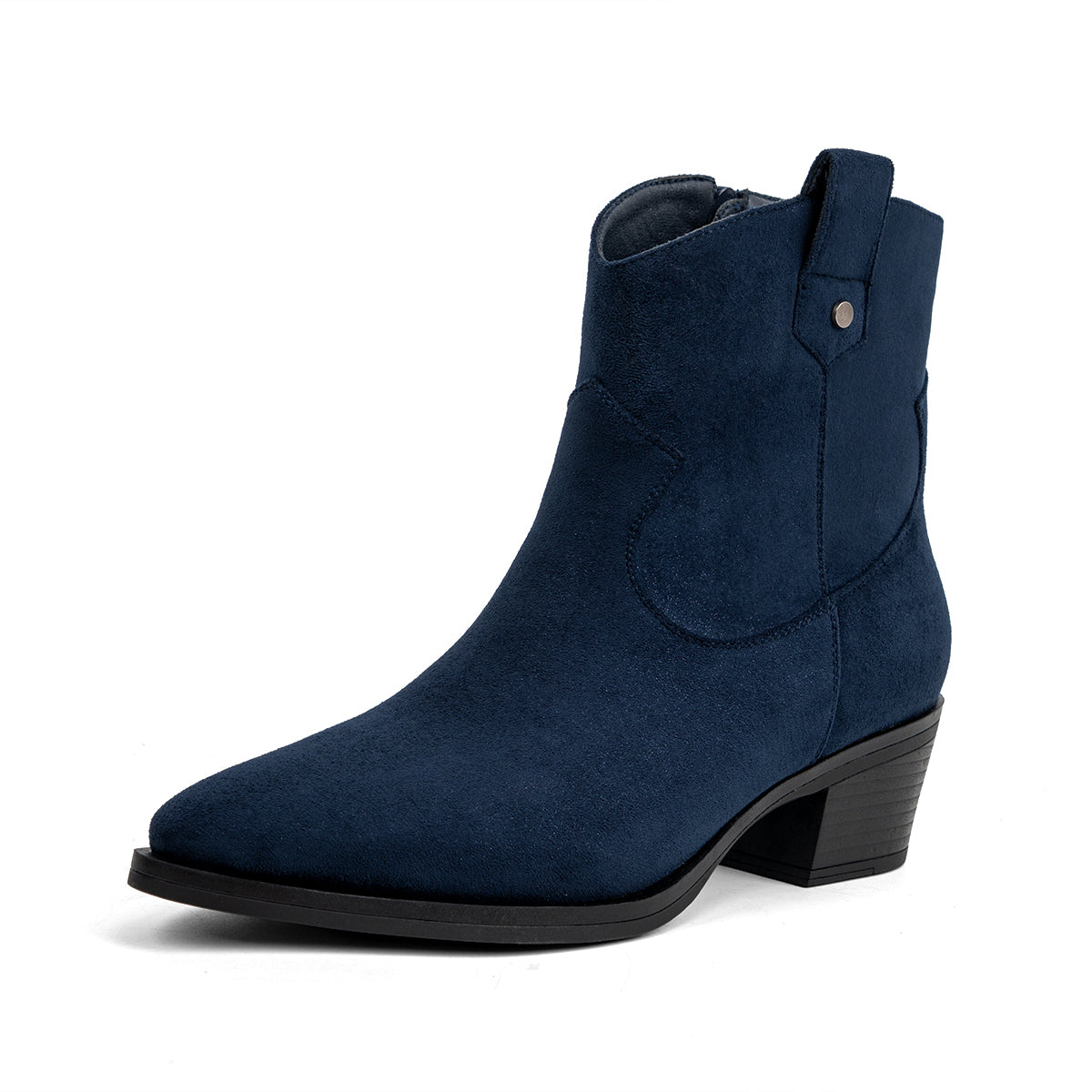 VJH confort Women's Western Ankle Boots Pointed Toe Low Chunky Heel Comfortbale Elegant Cowboy Cowgirl Booties