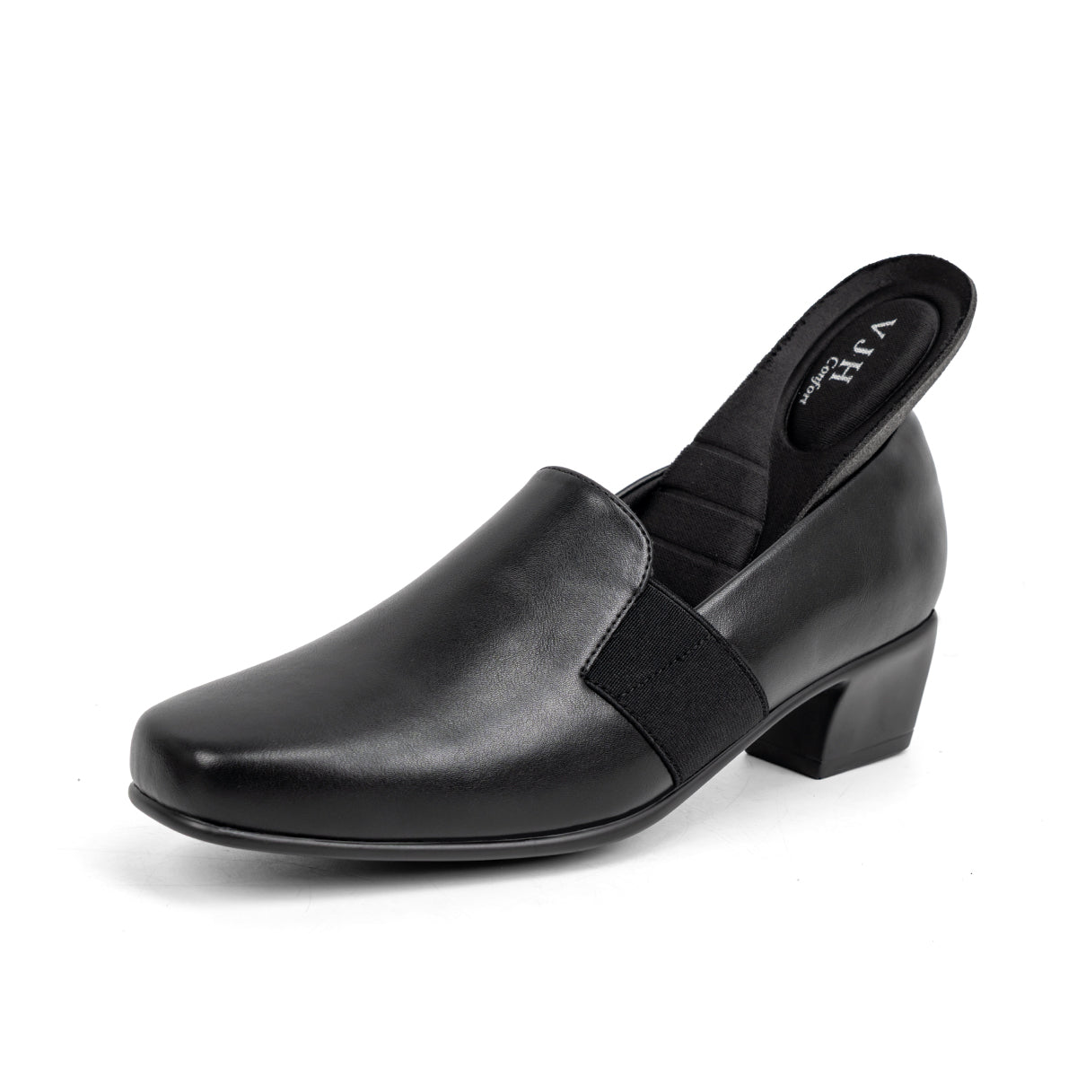 VJH confort Women's Dress Pumps Chunky Heel Loafers Slip On Square Toe Comfortable Work Shoes Lightweight