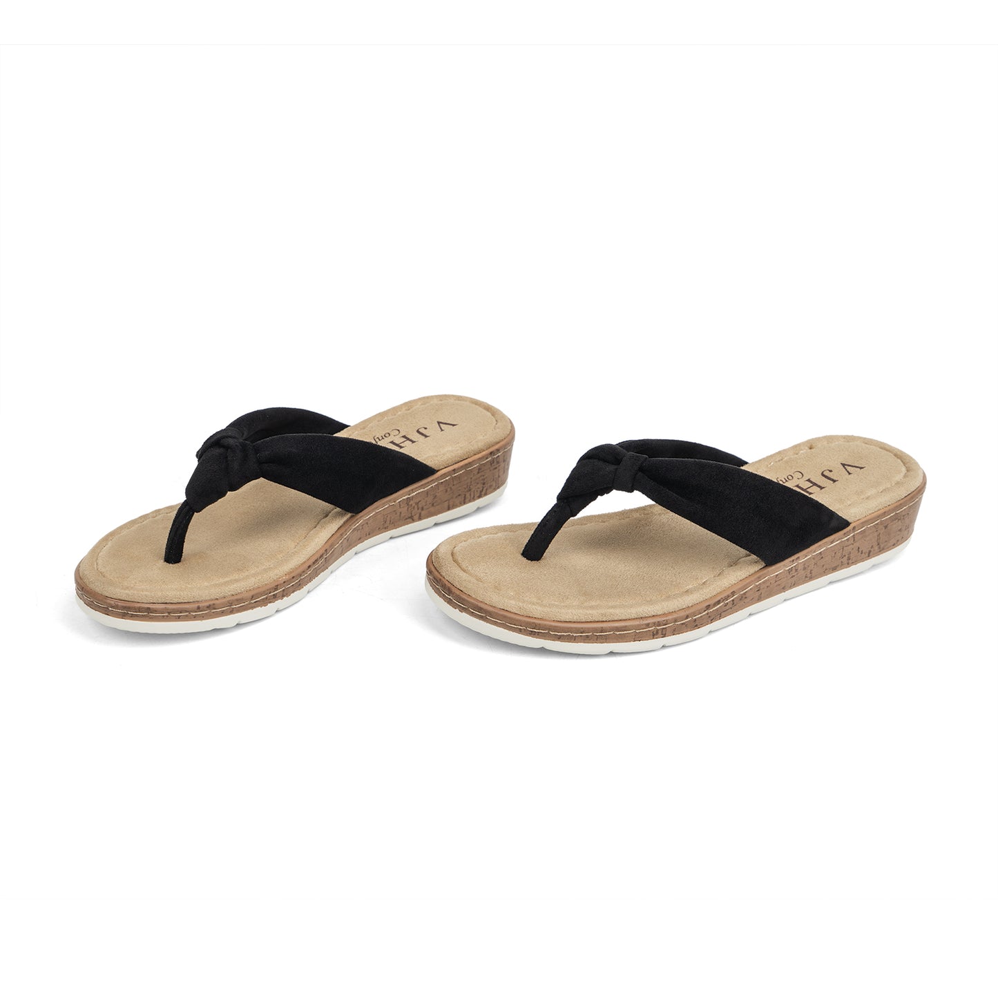 VJH confort Women's Flip Flops Thong Sandals Soft Cushion Comfortable Low Wedge for Summer Beach Walking