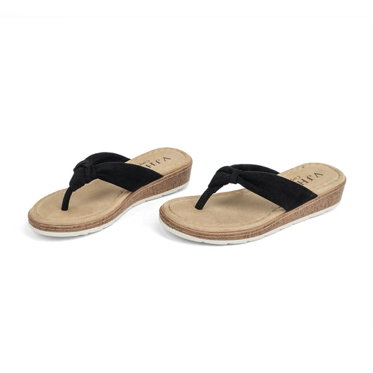 VJH confort Women's Flip Flops Thong Sandals Soft Cushion Comfortable Low Wedge for Summer Beach Walking