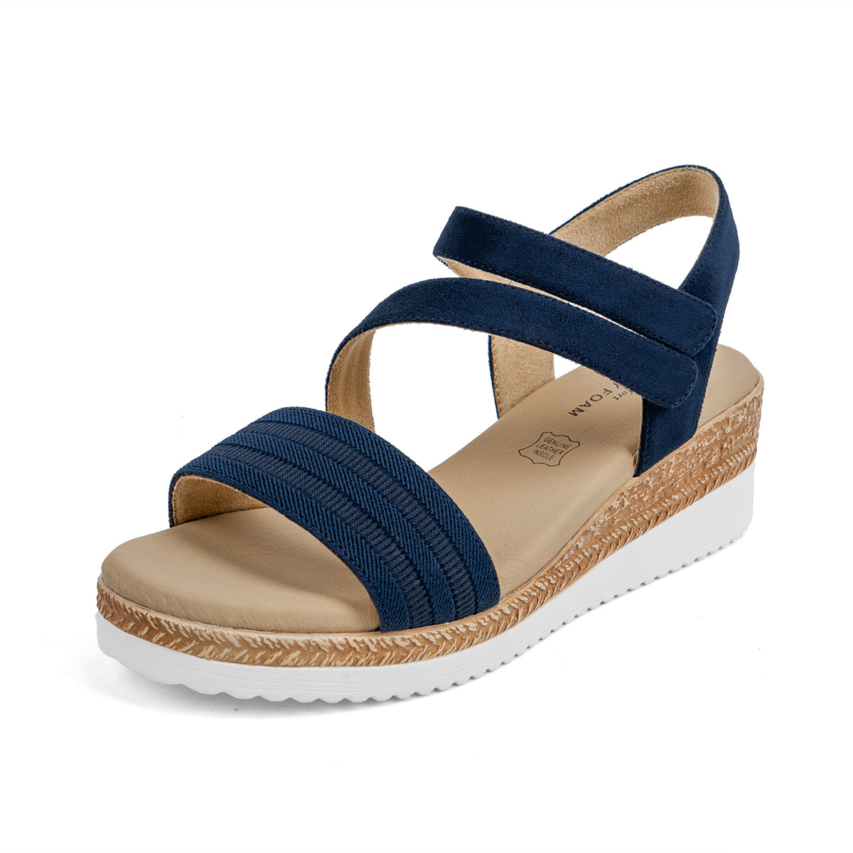 VJH confort Women's Wedge Sandals Platform Ankle Straps Leather Lining Comfortable Walking Summer Shoes