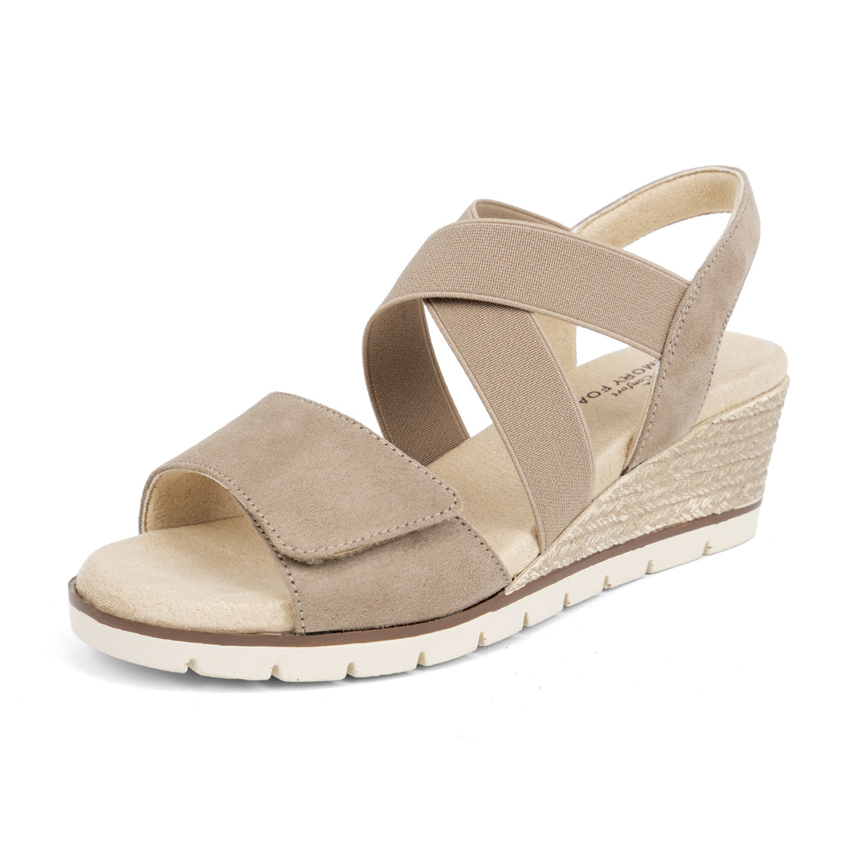 VJH confort Women's Wedge Sandals Stretchy Strap Slip-on Comfortable Causal Summer Shoe