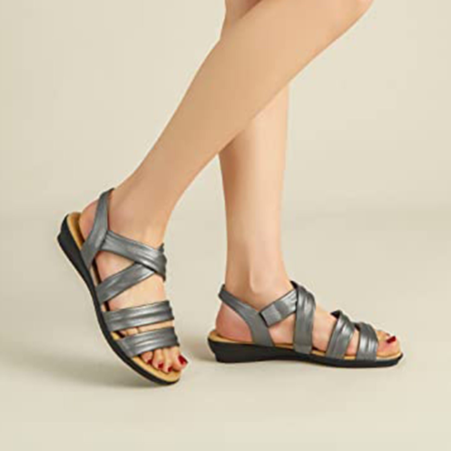 VJH confort Women’s Flat Sandals, Soft Straps Slip-on Open Toe Light Weight Elastic Slingback Comfort Casual Walking Sandals