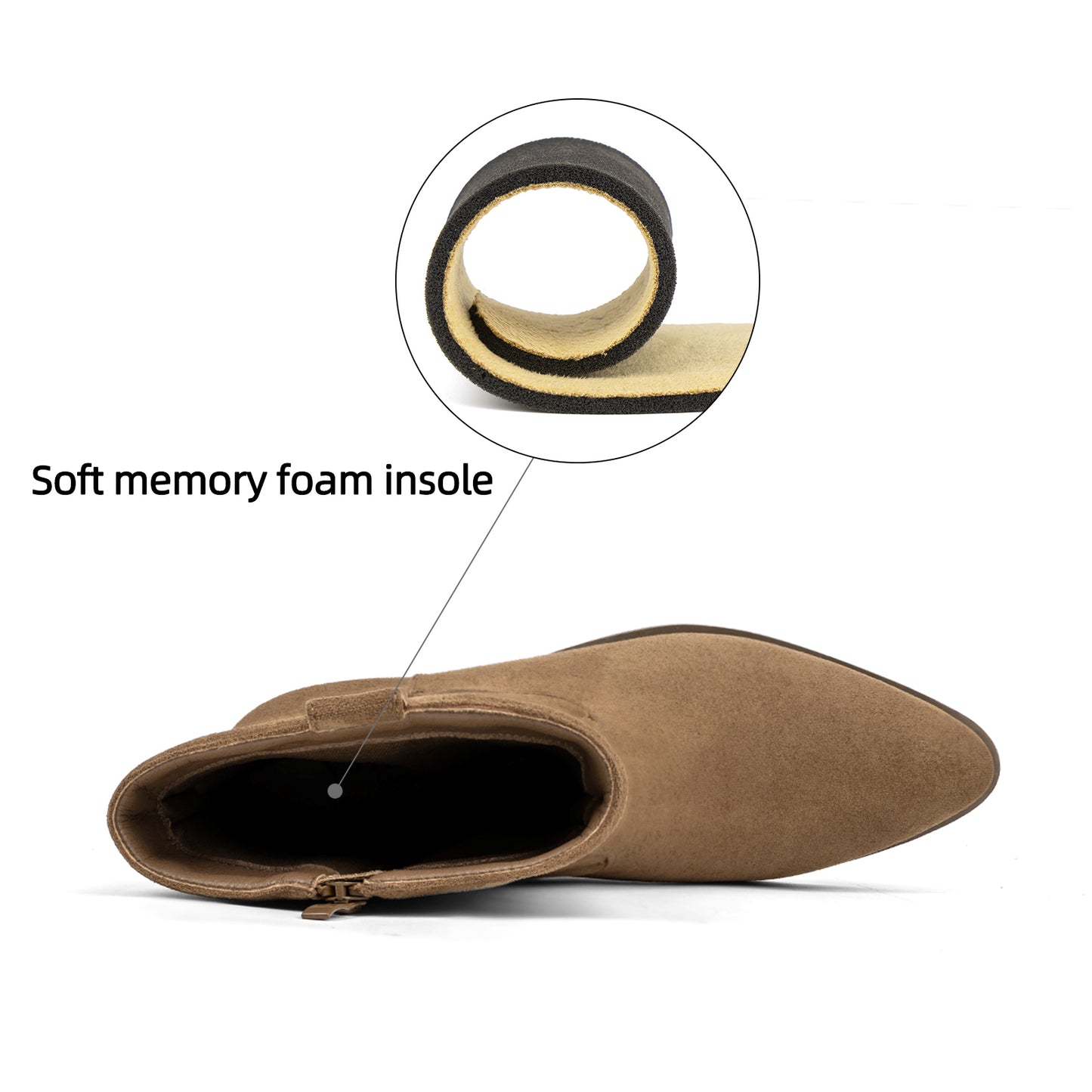 VJH confort Women's Cowboy Boots Mid Calf Cowgirl with Embroidery Pointed Toe Low Block Heel Comfortable Chic Western Booties