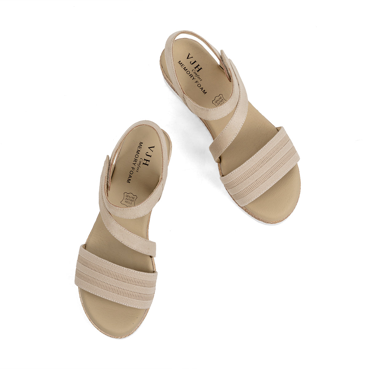 VJH confort Women's Wedge Sandals Platform Ankle Straps Leather Lining Comfortable Walking Summer Shoes