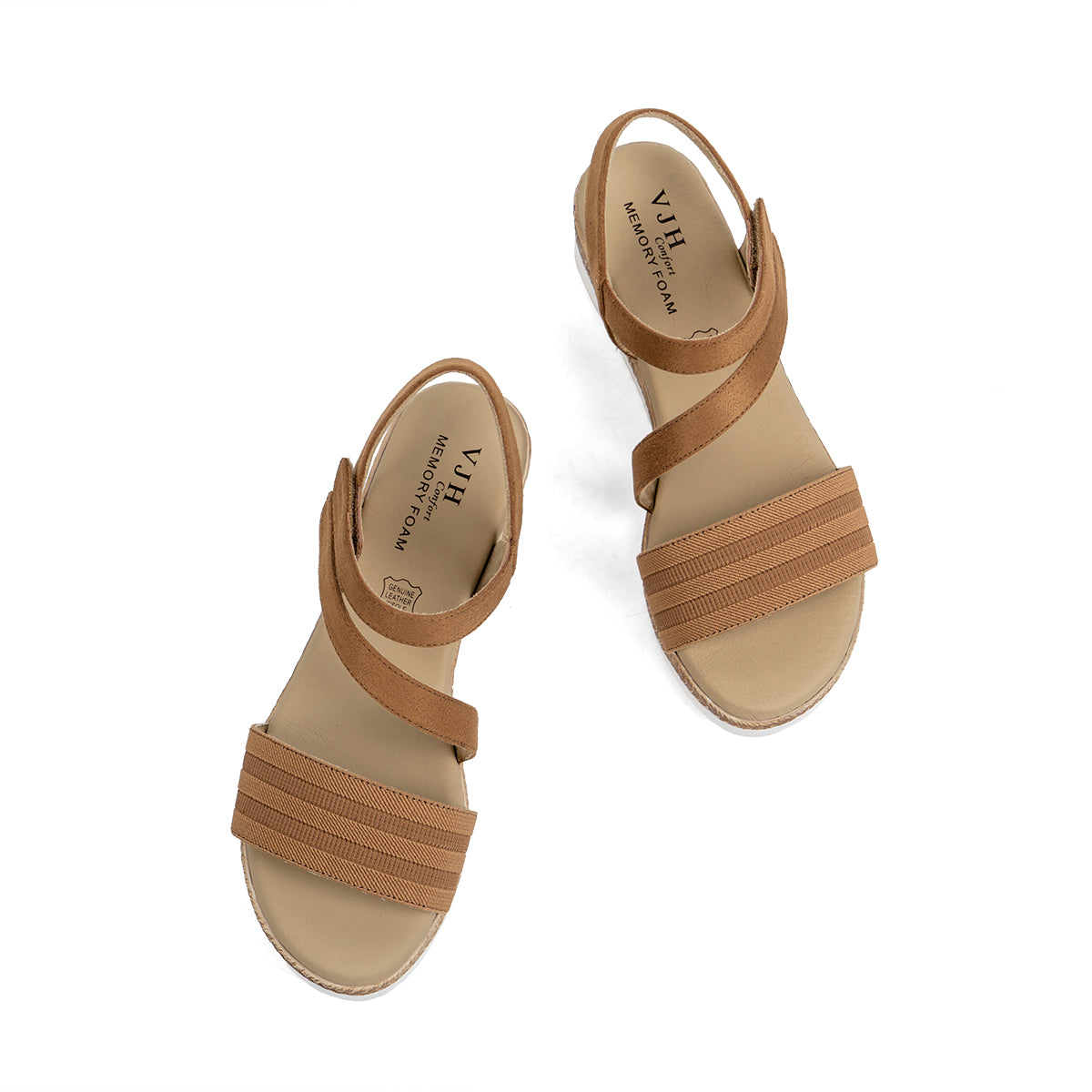 VJH confort Women's Wedge Sandals Platform Ankle Straps Leather Lining Comfortable Walking Summer Shoes