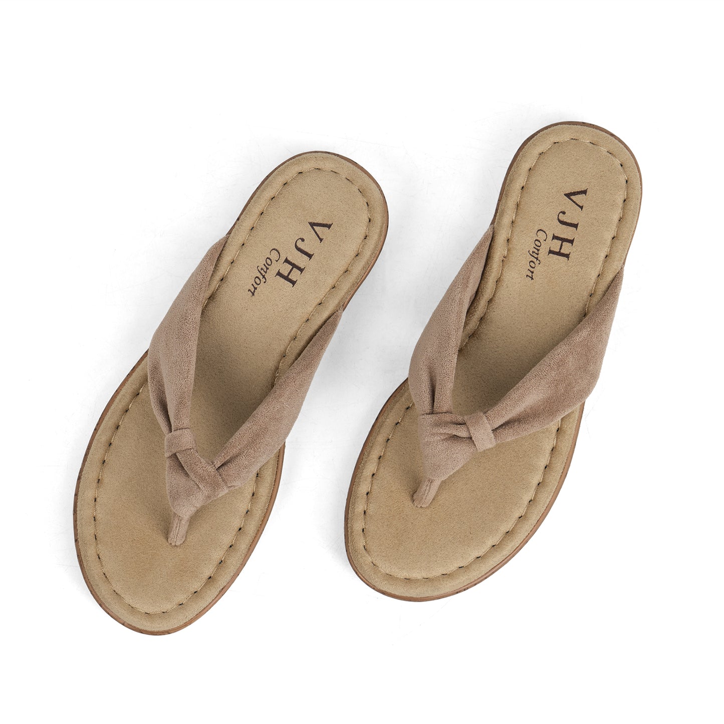 VJH confort Women's Flip Flops Thong Sandals Soft Cushion Comfortable Low Wedge for Summer Beach Walking