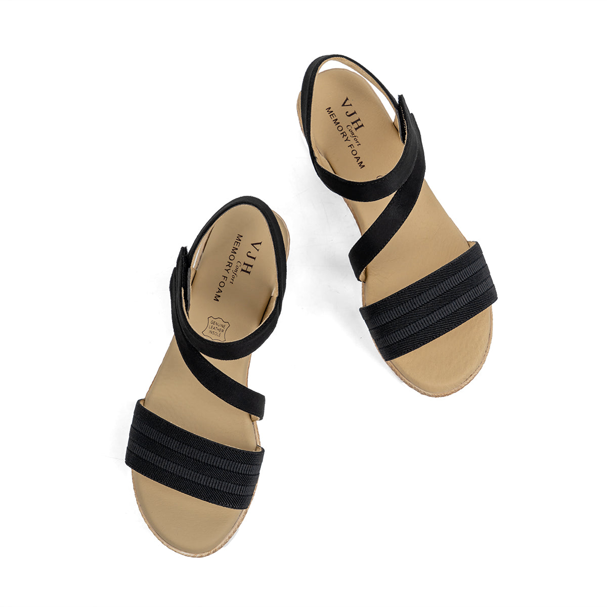 VJH confort Women's Wedge Sandals Platform Ankle Straps Leather Lining Comfortable Walking Summer Shoes