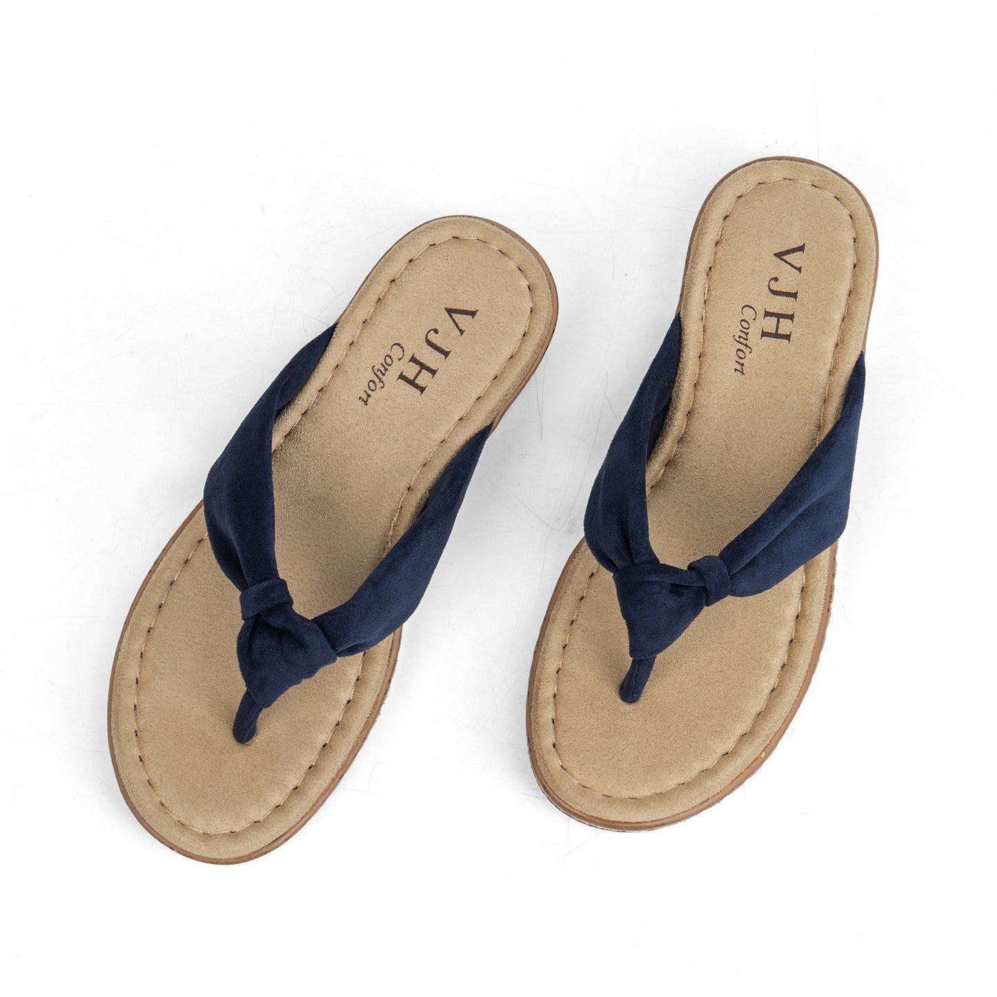 VJH confort Women's Flip Flops Thong Sandals Soft Cushion Comfortable Low Wedge for Summer Beach Walking