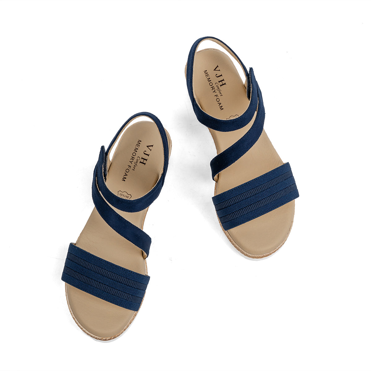 VJH confort Women's Wedge Sandals Platform Ankle Straps Leather Lining Comfortable Walking Summer Shoes