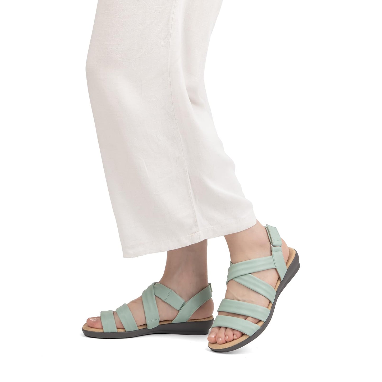 VJH confort Women’s Flat Sandals, Soft Straps Slip-on Open Toe Light Weight Elastic Slingback Comfort Casual Walking Sandals