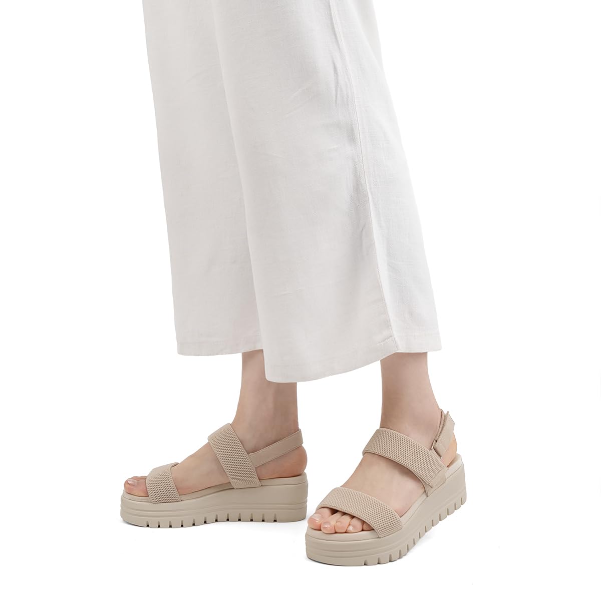 VJH confort Women's Wedge Sandals, Open Toe Ankle Strap Casual Platform Sandals