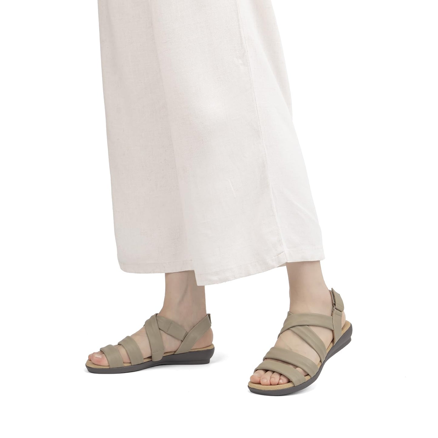 VJH confort Women’s Flat Sandals, Soft Straps Slip-on Open Toe Light Weight Elastic Slingback Comfort Casual Walking Sandals