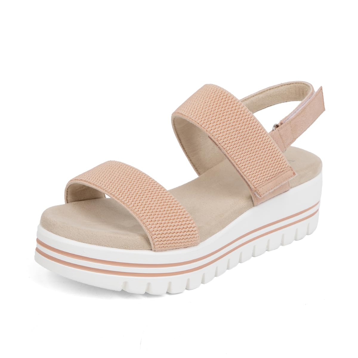 VJH confort Women's Wedge Sandals, Open Toe Ankle Strap Casual Platform Sandals