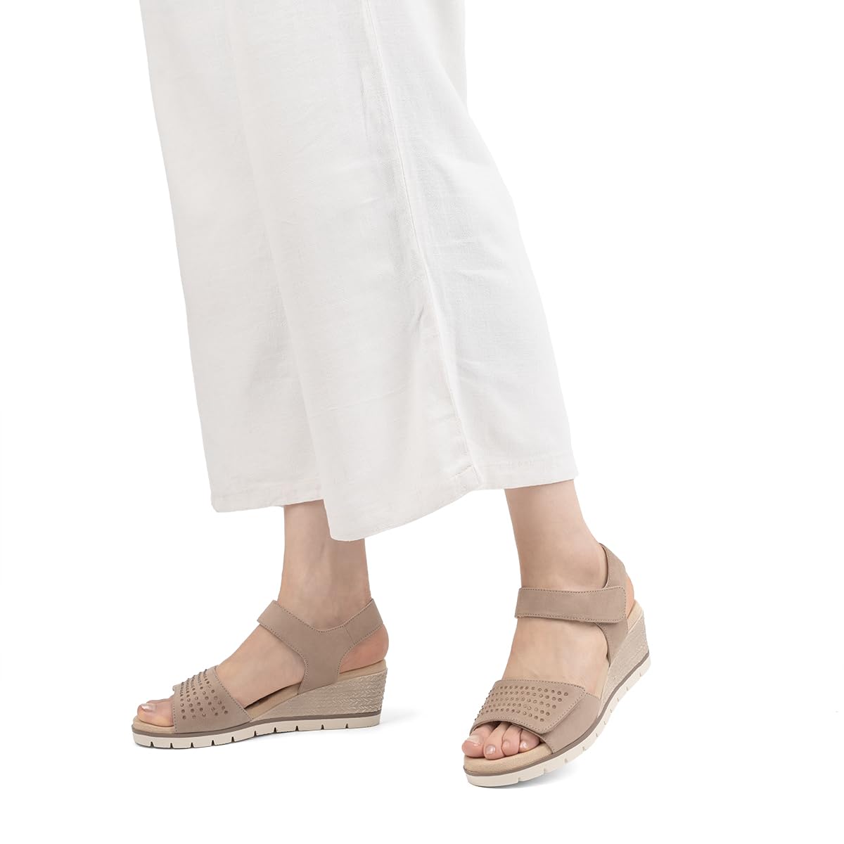 VJH confort Women's Wedge Sandals, Comfort Memory Foam Rhinestone Sandal with Adjustable straps