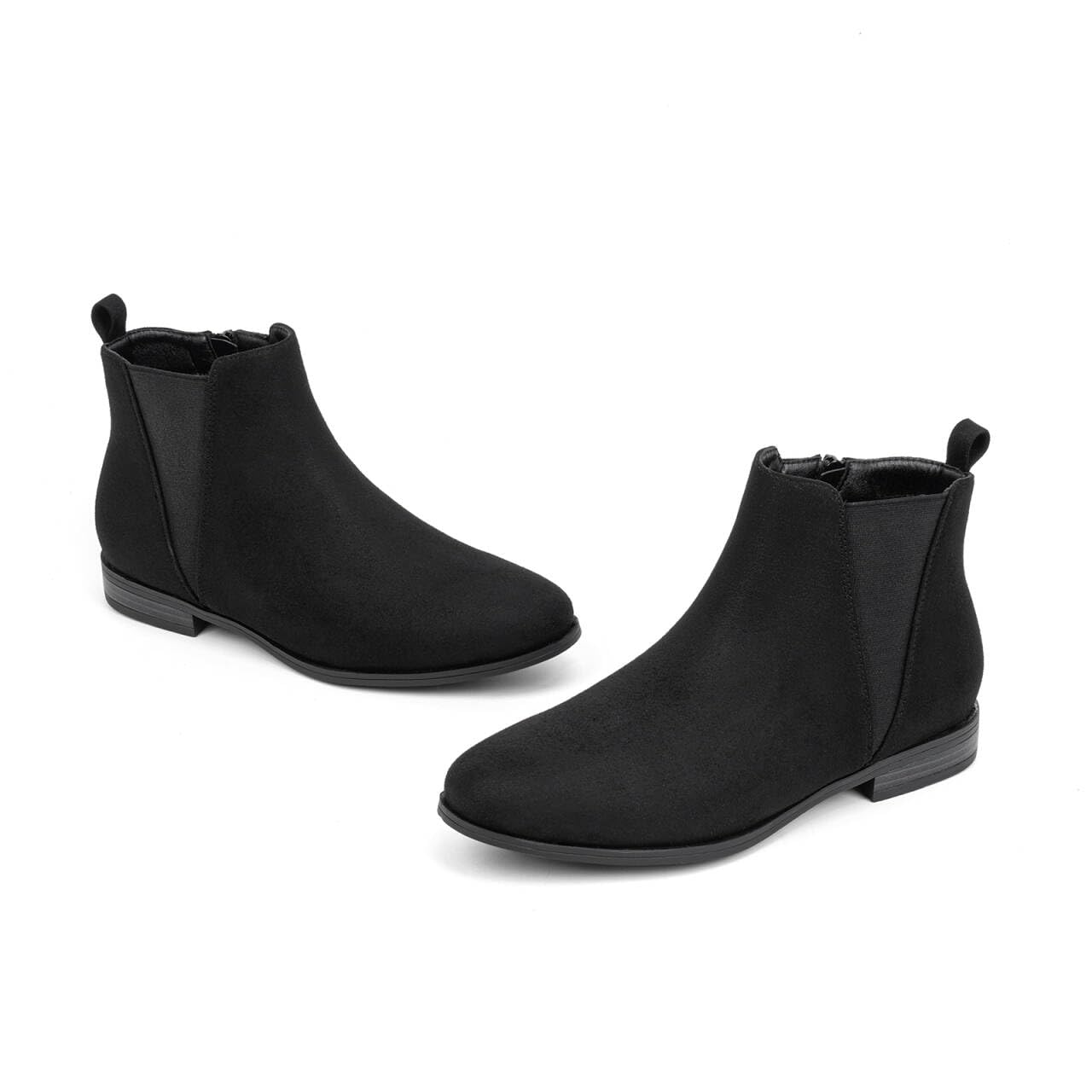 VJH confort Women's Chelsea Ankle Boots Low Heel Fashion Almond Toe Dress Booties with Side Zipper