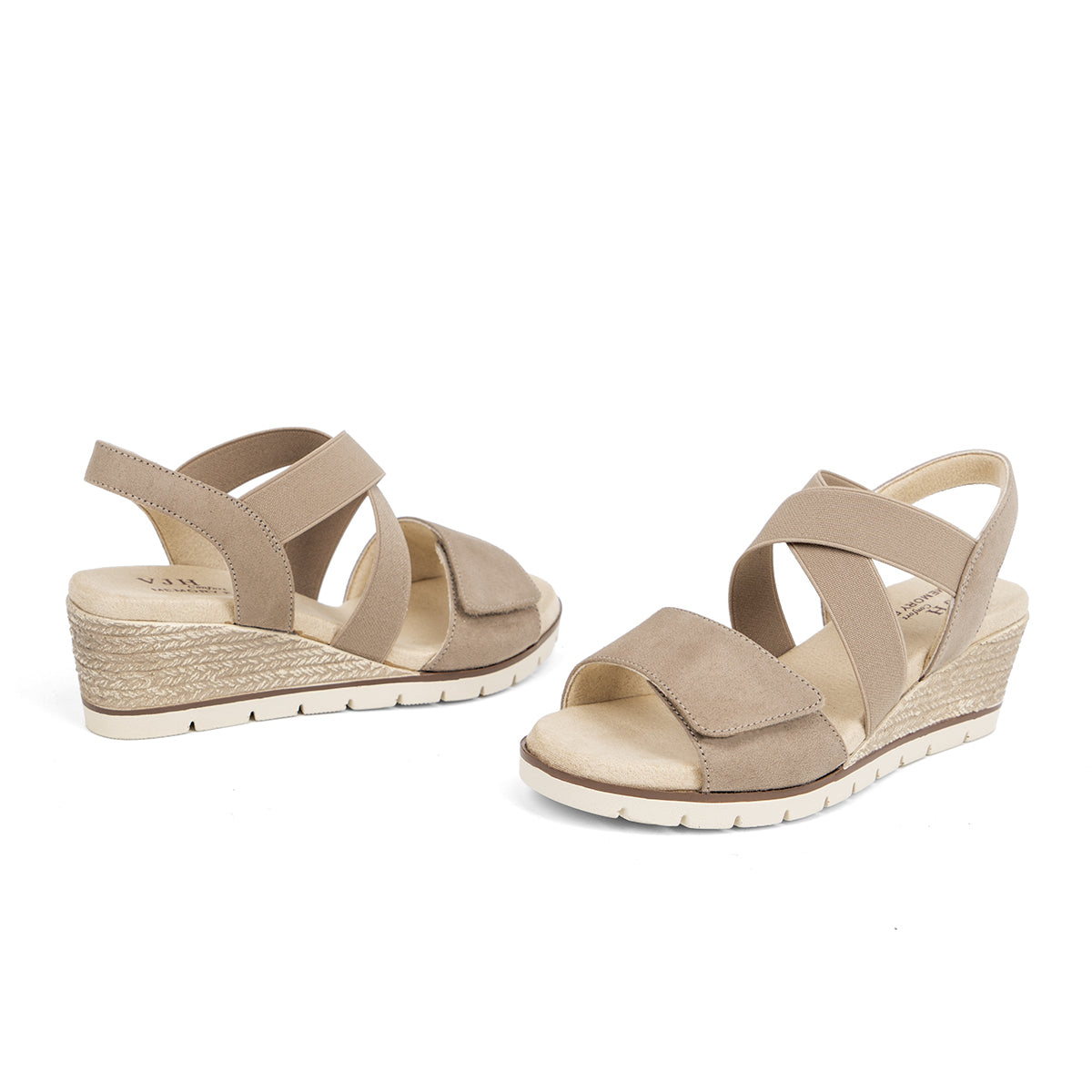 VJH confort Women's Wedge Sandals Stretchy Strap Slip-on Comfortable Causal Summer Shoe