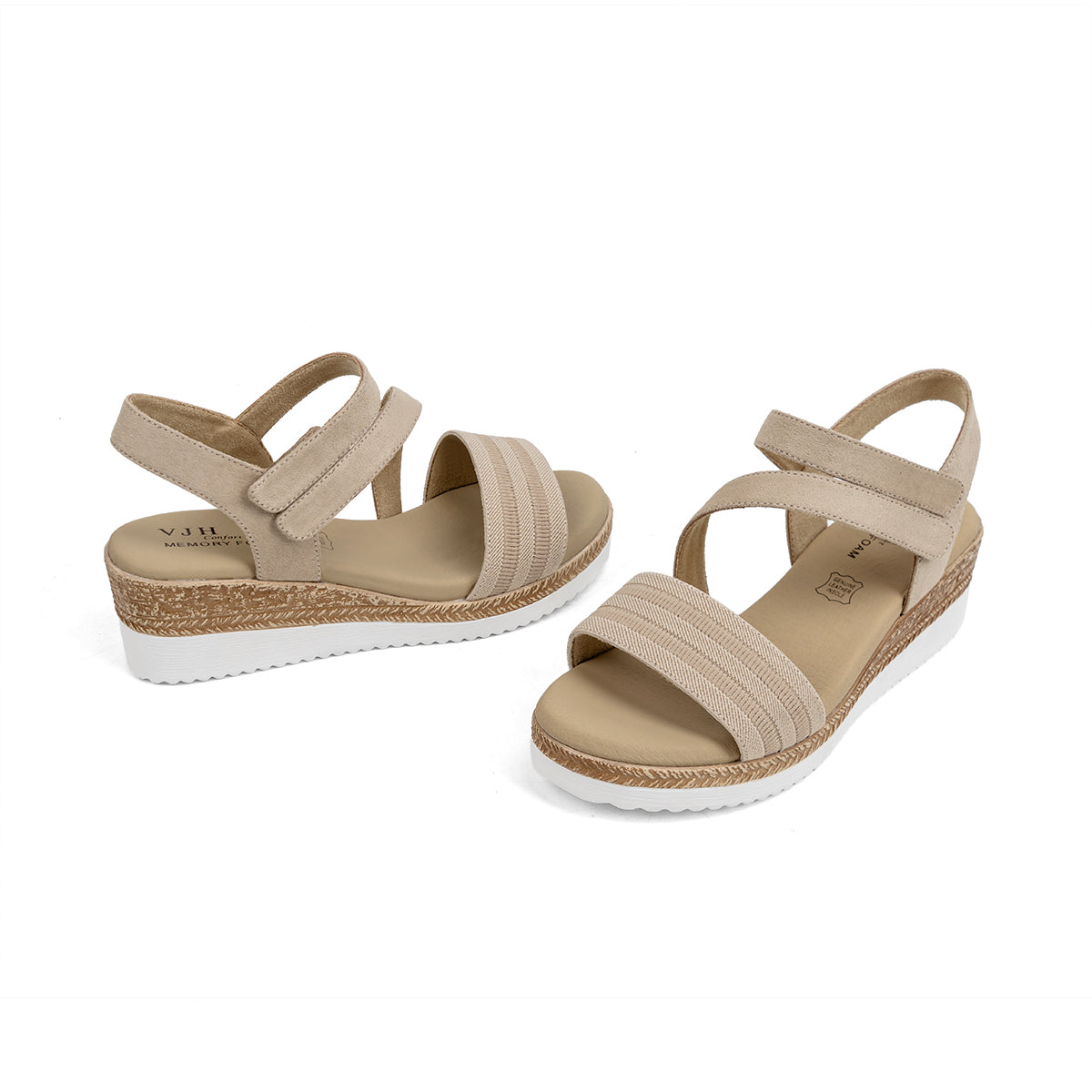 VJH confort Women's Wedge Sandals Platform Ankle Straps Leather Lining Comfortable Walking Summer Shoes