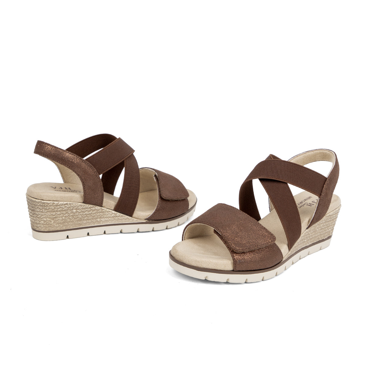 VJH confort Women's Wedge Sandals Stretchy Strap Slip-on Comfortable Causal Summer Shoe