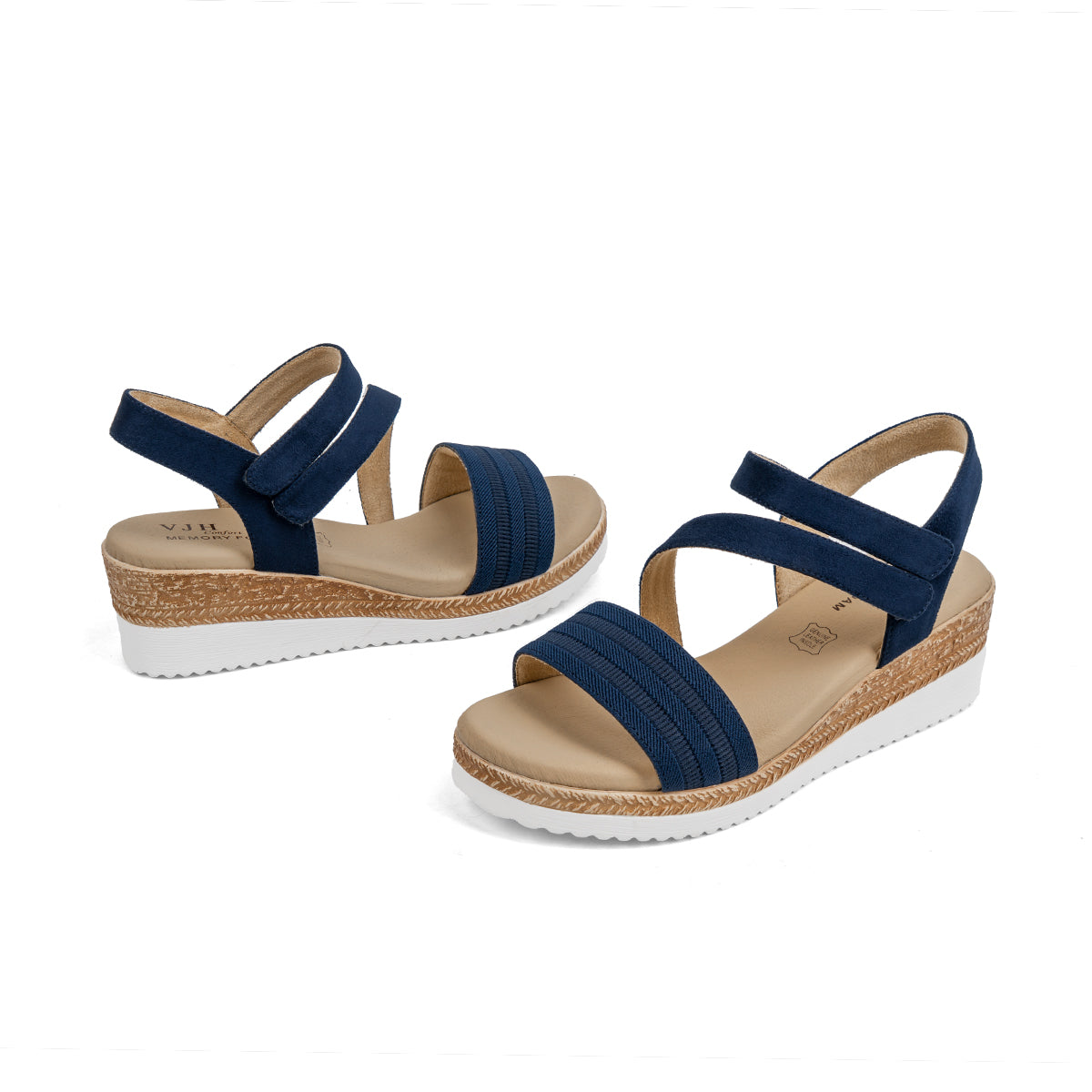 VJH confort Women's Wedge Sandals Platform Ankle Straps Leather Lining Comfortable Walking Summer Shoes