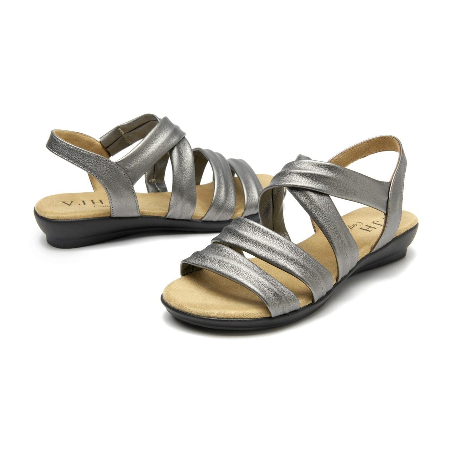 VJH confort Women’s Flat Sandals, Soft Straps Slip-on Open Toe Light Weight Elastic Slingback Comfort Casual Walking Sandals