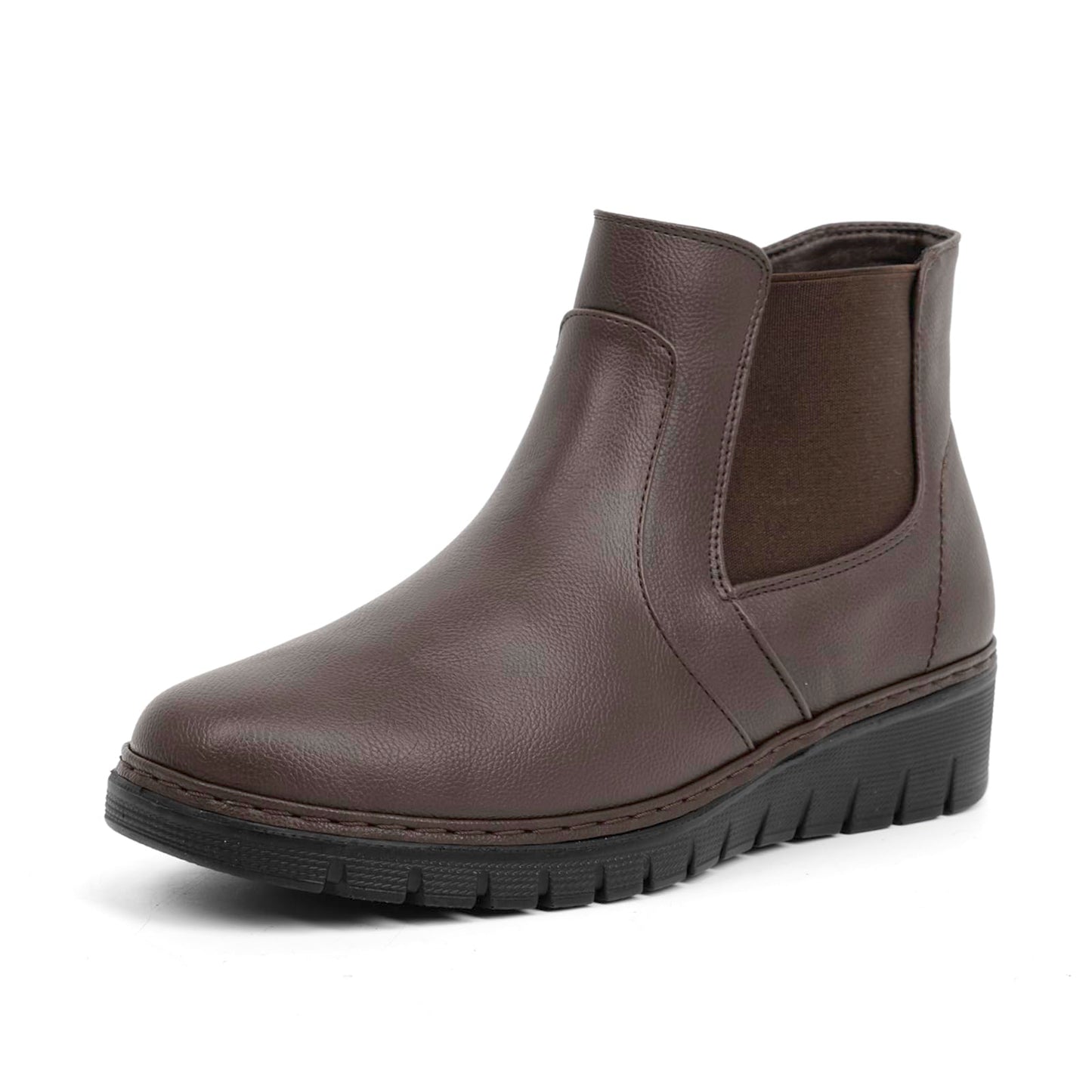 VJH confort Women’s Ankle Boots, Comfort Round Toe Lightweight Wedge Chelsea Booties with Arch Support