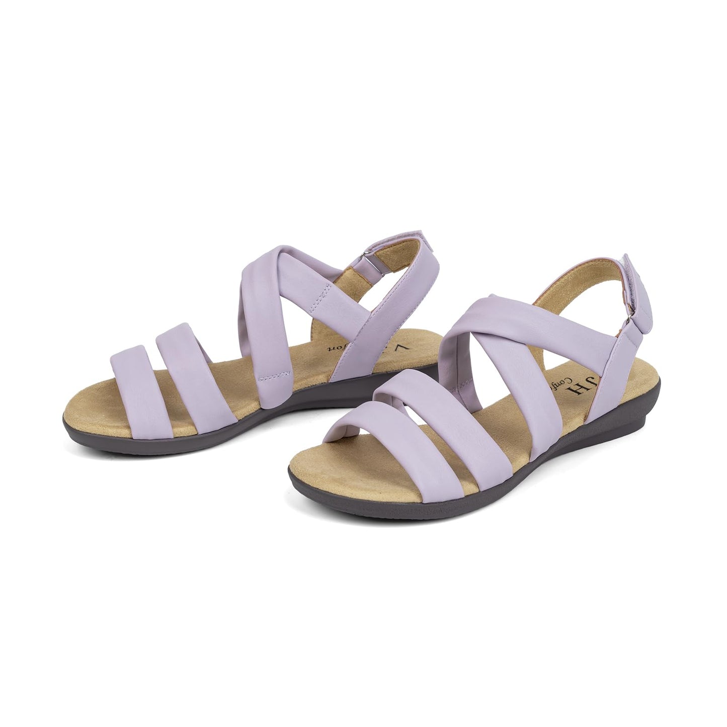 VJH confort Women’s Flat Sandals, Soft Straps Slip-on Open Toe Light Weight Elastic Slingback Comfort Casual Walking Sandals