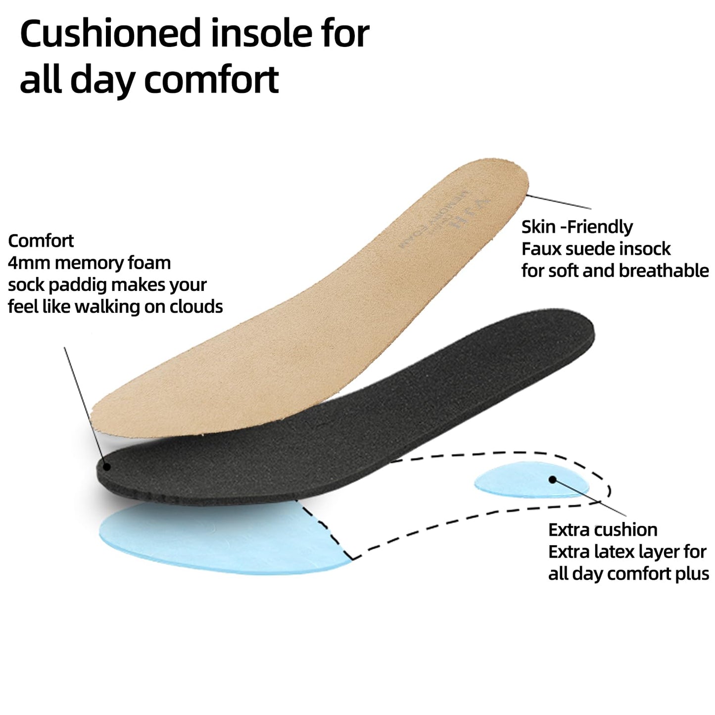 VJH confort Women's Knee-High Boots Comfortable Low Heel Almond Toe Wide Calf Side Zip Fall Winter Long Boots