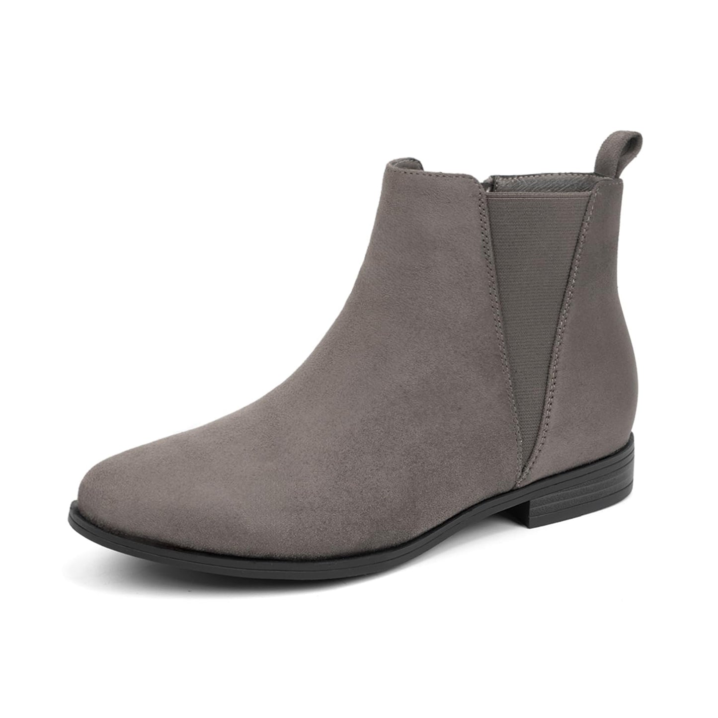 VJH confort Women's Chelsea Ankle Boots Low Heel Fashion Almond Toe Dress Booties with Side Zipper