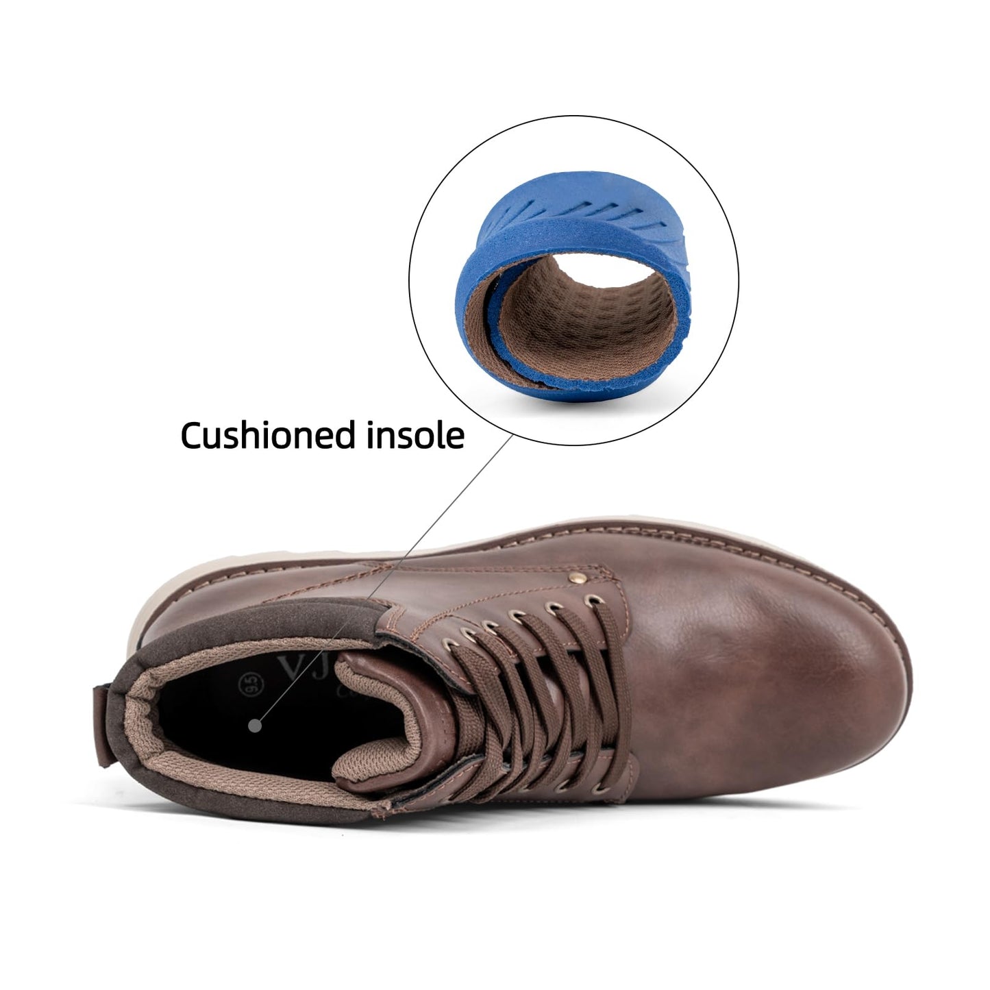 VJH confort Men's Chukka Boots Lace-up Dress Lightweight Fashion Formal Casual Hiking Shoes