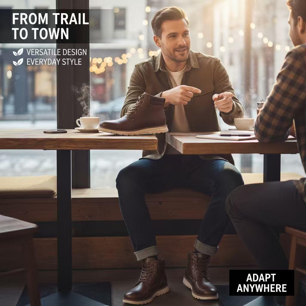 VJH confort Men's Chukka Boots Lace-up Dress Lightweight Fashion Formal Casual Hiking Shoes