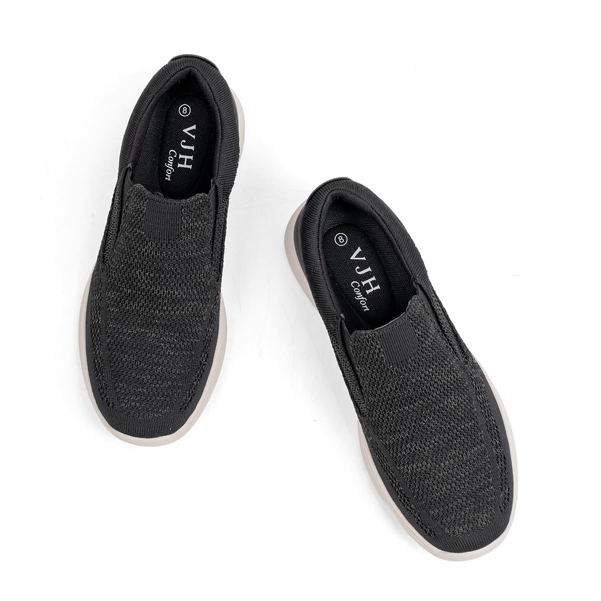 VJH confort Men's Slip-on Loafers Walking Shoes Lightweight Comfortable Casual Knit Athletic Sneakers