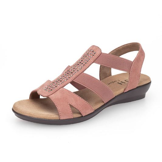 VJH confort Women's Comfort Flat Sandals Summer,with Rhinestone Open Toe Elastic Slip On Slingback Casual Walking Low Heele Sandals