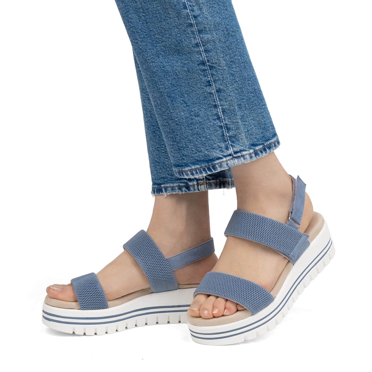 VJH confort Women's Wedge Sandals, Open Toe Ankle Strap Casual Platform Sandals