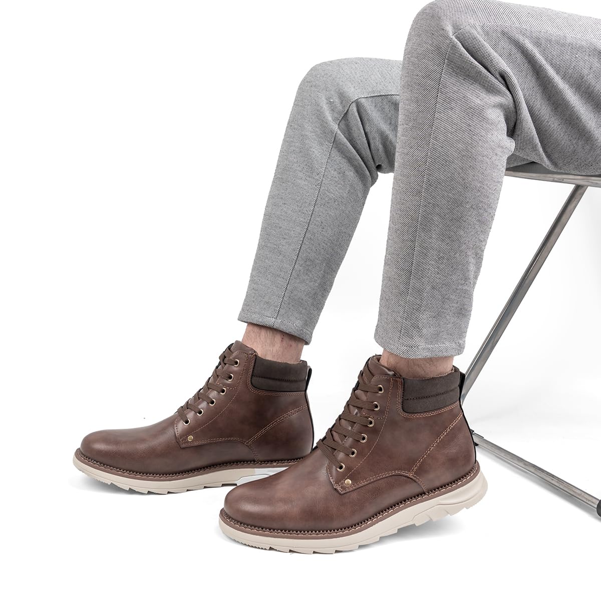 VJH confort Men's Chukka Boots Lace-up Dress Lightweight Fashion Formal Casual Hiking Shoes