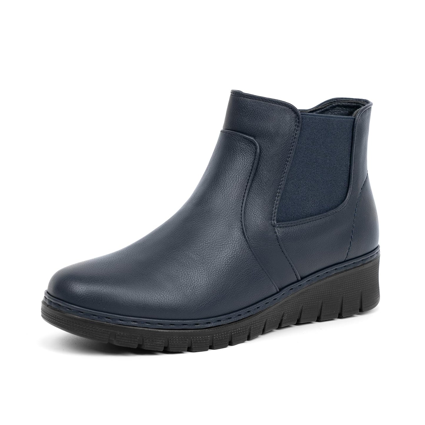 VJH confort Women’s Ankle Boots, Comfort Round Toe Lightweight Wedge Chelsea Booties with Arch Support