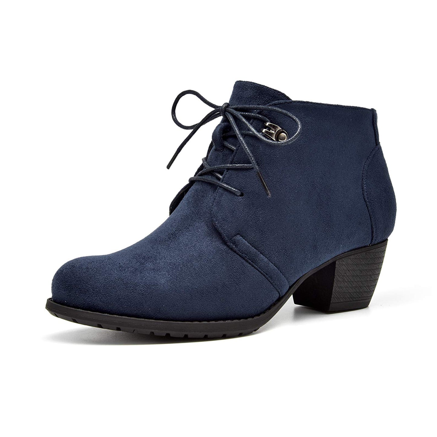 VJH confort Women's Ankle Boots,Lace-up Round Toe Comfortable Low Heel Dress Booties with Side Zipper