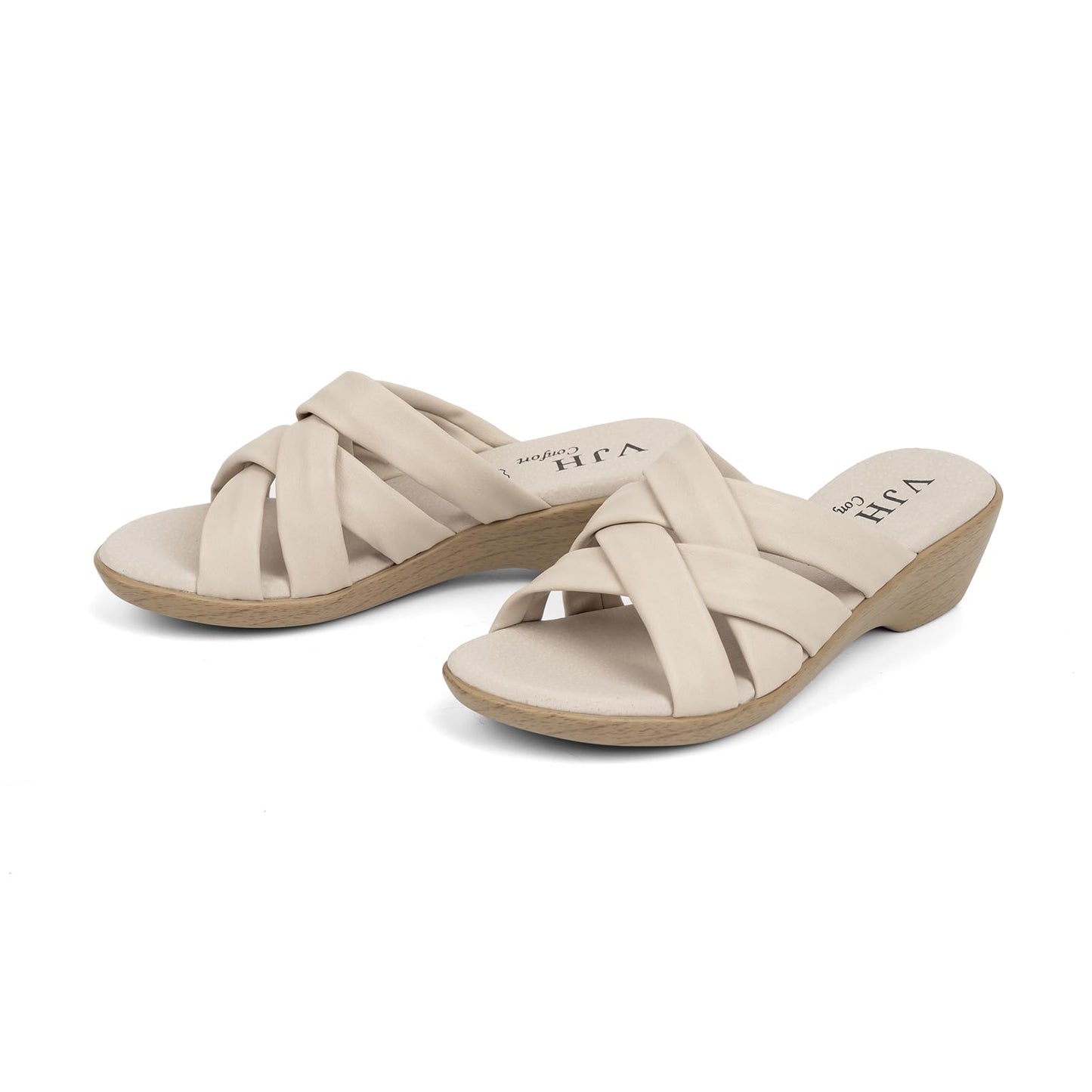 VJH confort Women’s Slides Sandals Orthopedic Slippers,Comfortable Wedge Platform Slip Flops Flip Casual Walking Sandals