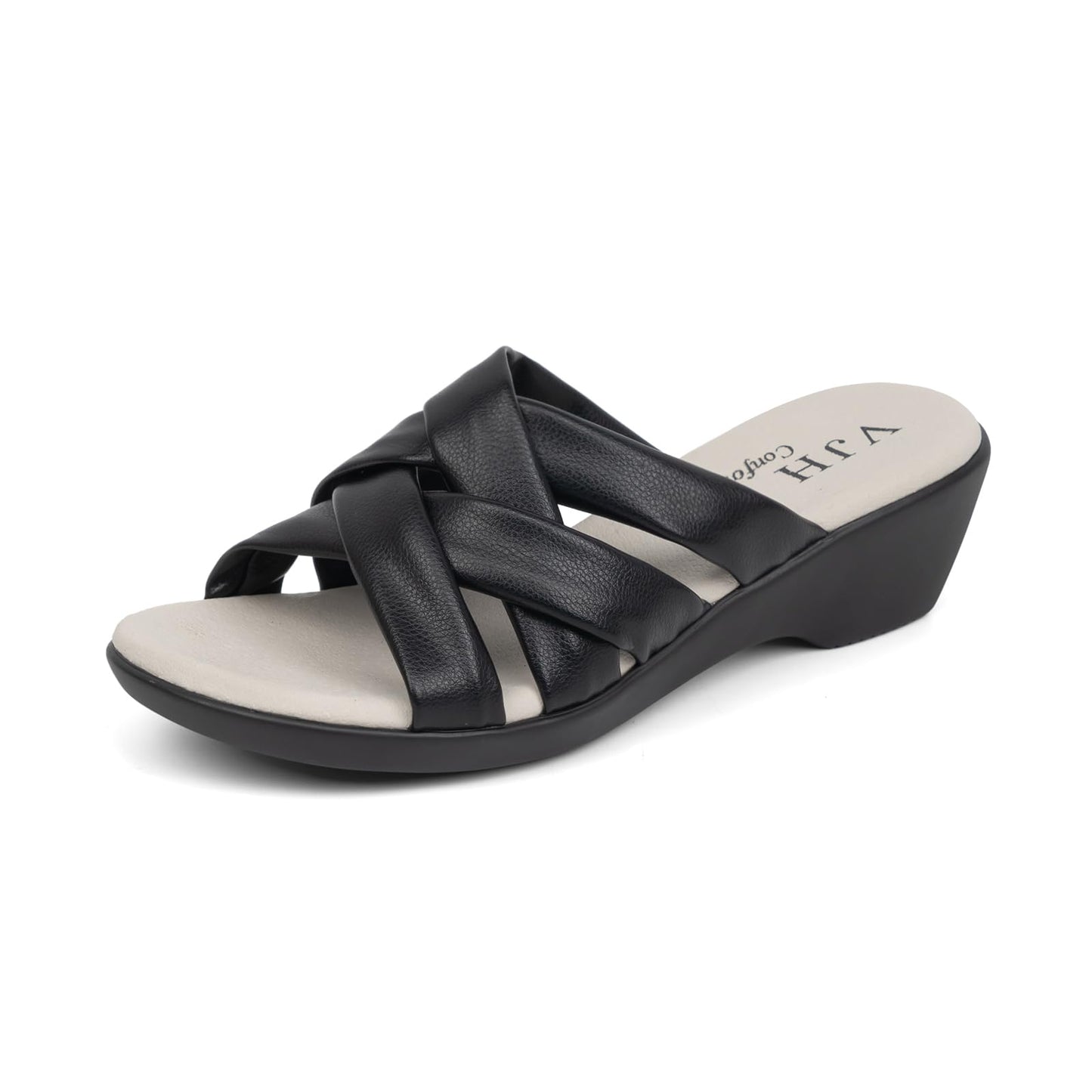 VJH confort Women’s Slides Sandals Orthopedic Slippers,Comfortable Wedge Platform Slip Flops Flip Casual Walking Sandals