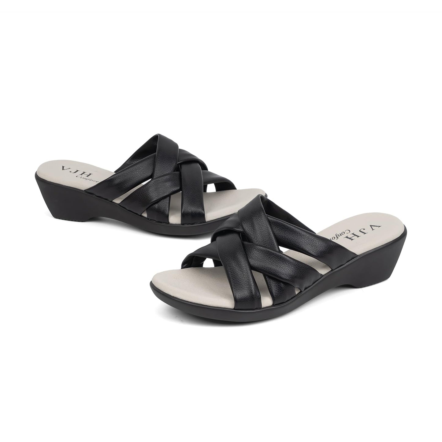 VJH confort Women’s Slides Sandals Orthopedic Slippers,Comfortable Wedge Platform Slip Flops Flip Casual Walking Sandals