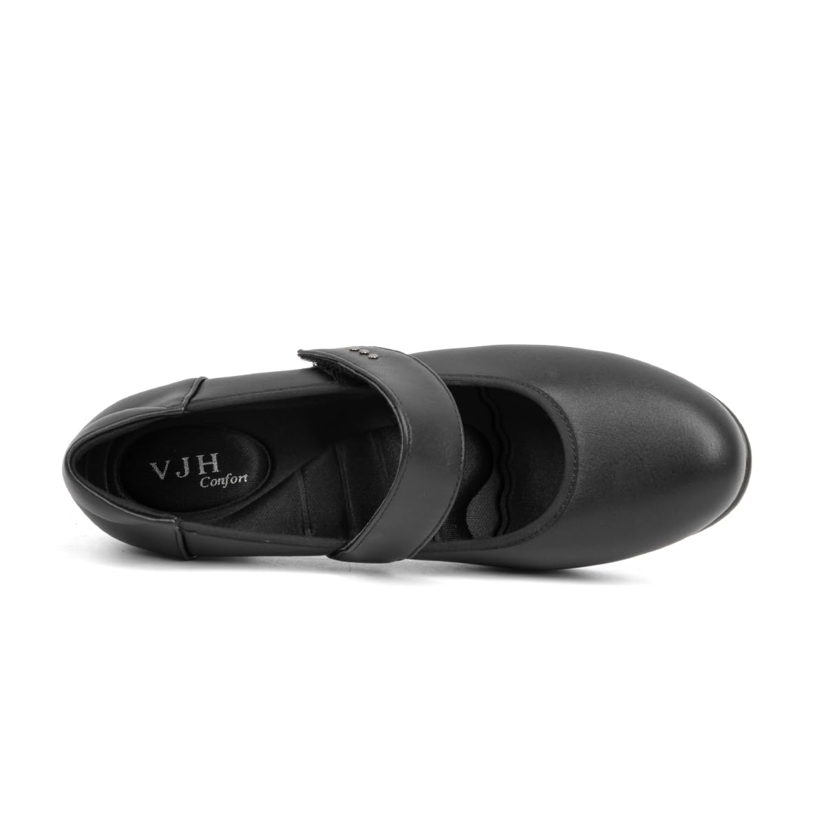 VJH confort Women's Mary Jane Pumps Low Block Chunky Heel Round Toe Dress Work Comfortable Shoes